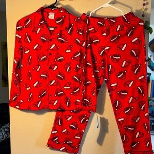 NWT Cat & Jack™ Kids' Santa Hat Long Sleeve Coat Pajama Set. It features a c